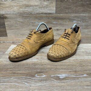 Raspini Tan Suede Cap Toe Weave Shoes Men's Size EU 42